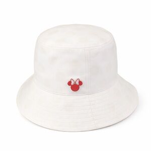 Disney Parks White Polka Dot Minnie Mouse Pin Bucket Hat